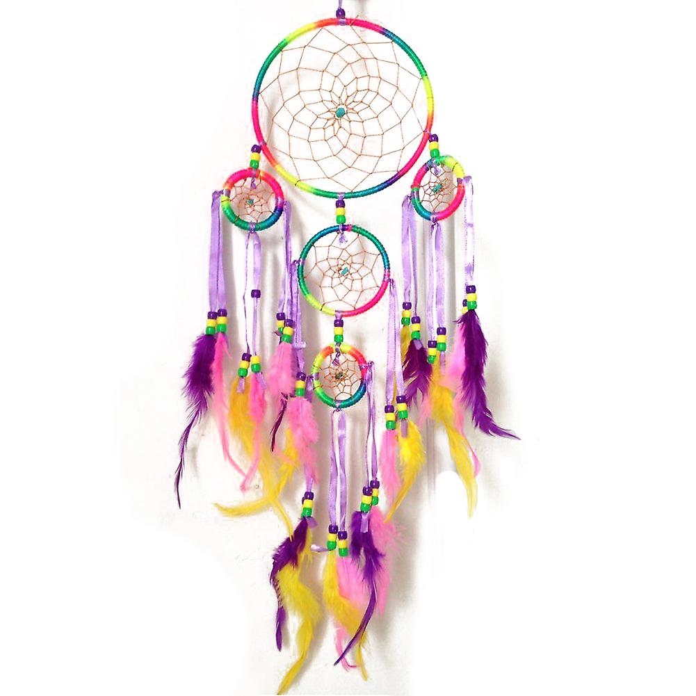 Handmade Dream Catcher Dreamcatcher Wall Hanging Decoration Colorful Feather