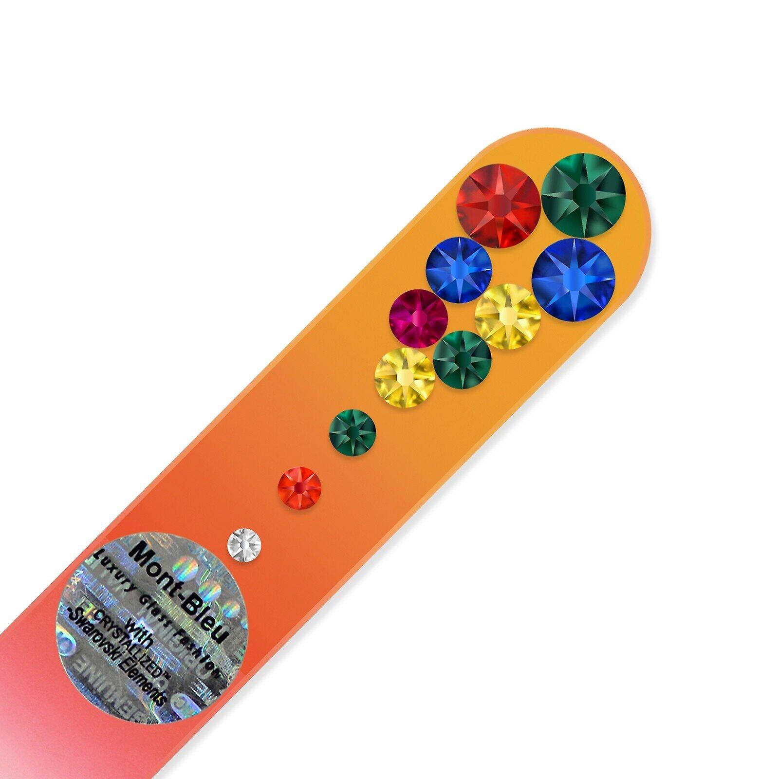 スワロフスキー結晶MC-S1-12と小さなガラスのネイルファイル - オレンジ