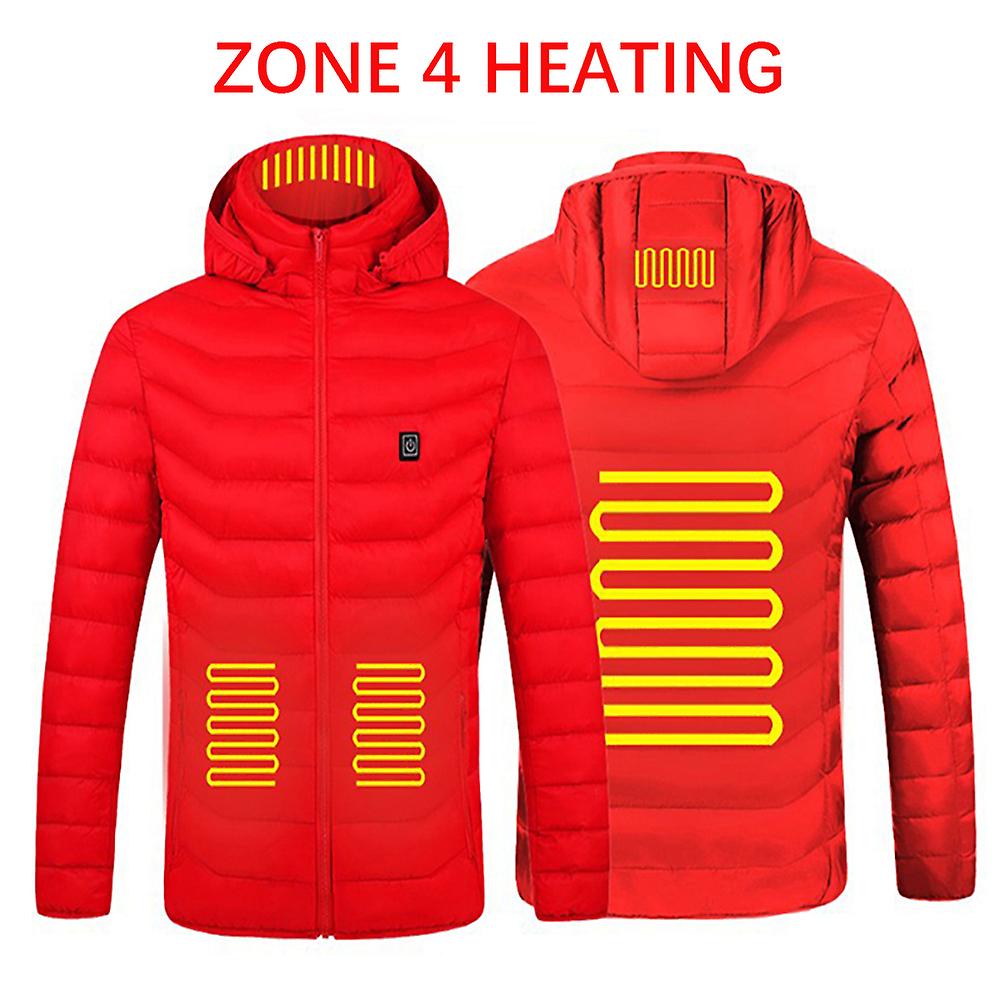 سترة مدفأة قابلة للغسل وشحن USB ومعطف قطني بغطاء للرأس وتدفئة كهربائية وسترة تخييم خارجية ومشي لمسافات طويلة وسترة مدفأة