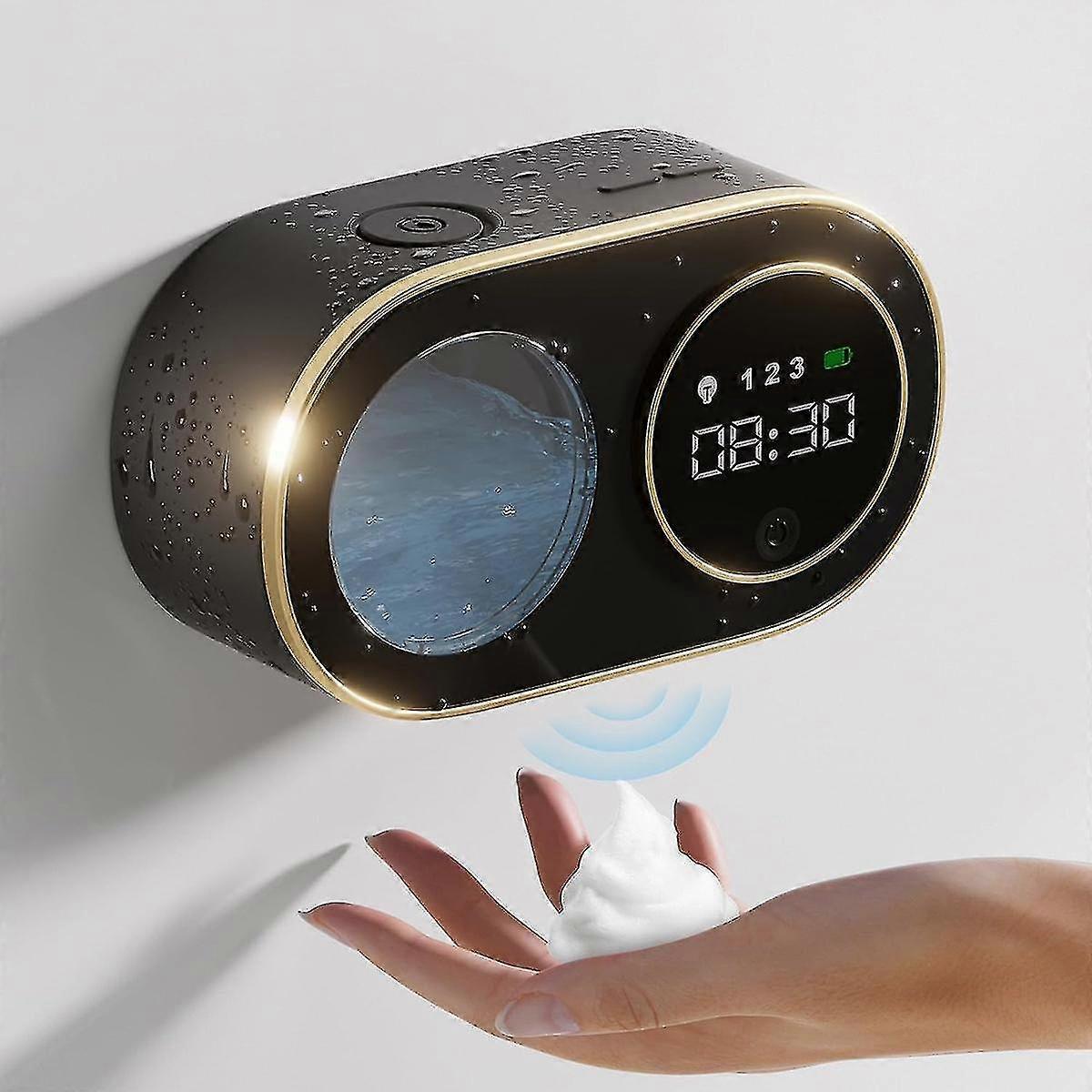 Automatic Foaming Soap Dispenser With Hd Led Digital Clock Foam Soap Dispenser Wall Mount