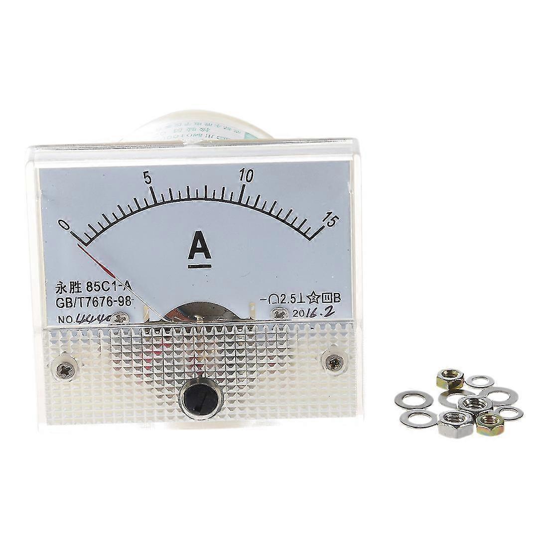 85C1 DC 0-15A rektangel analog panel amperemetermätare