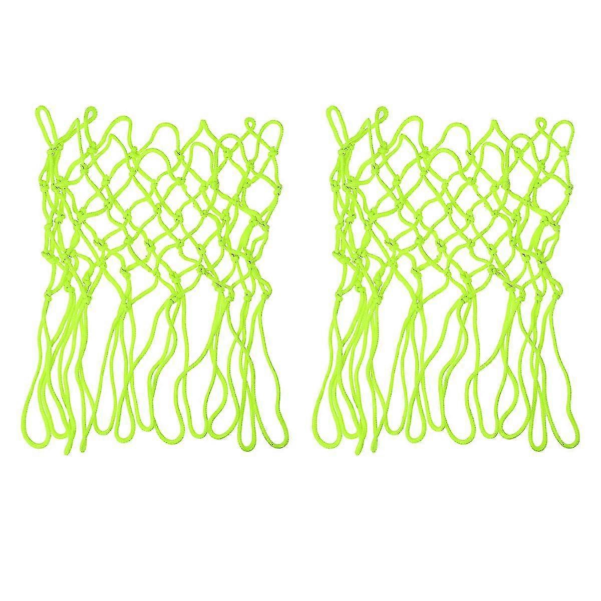 2 Pcs Night Glowing Luminous Basketball Net Nylon Braided Standard Professional Basketball Net Heavy Duty Thick Net Basketball Net (green)