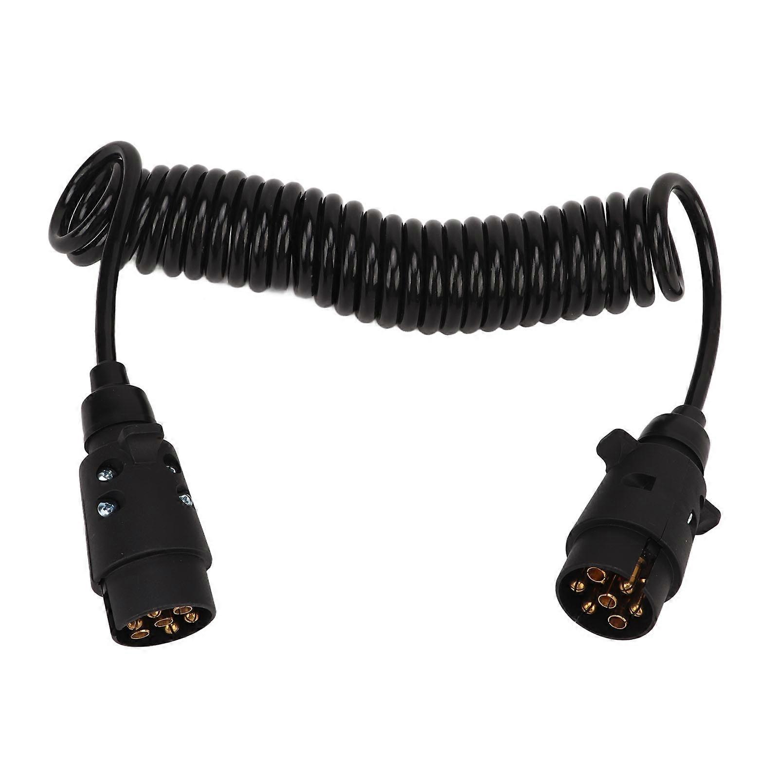12.8ft Trailer 7 Core Coiled Cable Flexible Retracted Stable Connection Insulation for RV NO.02500