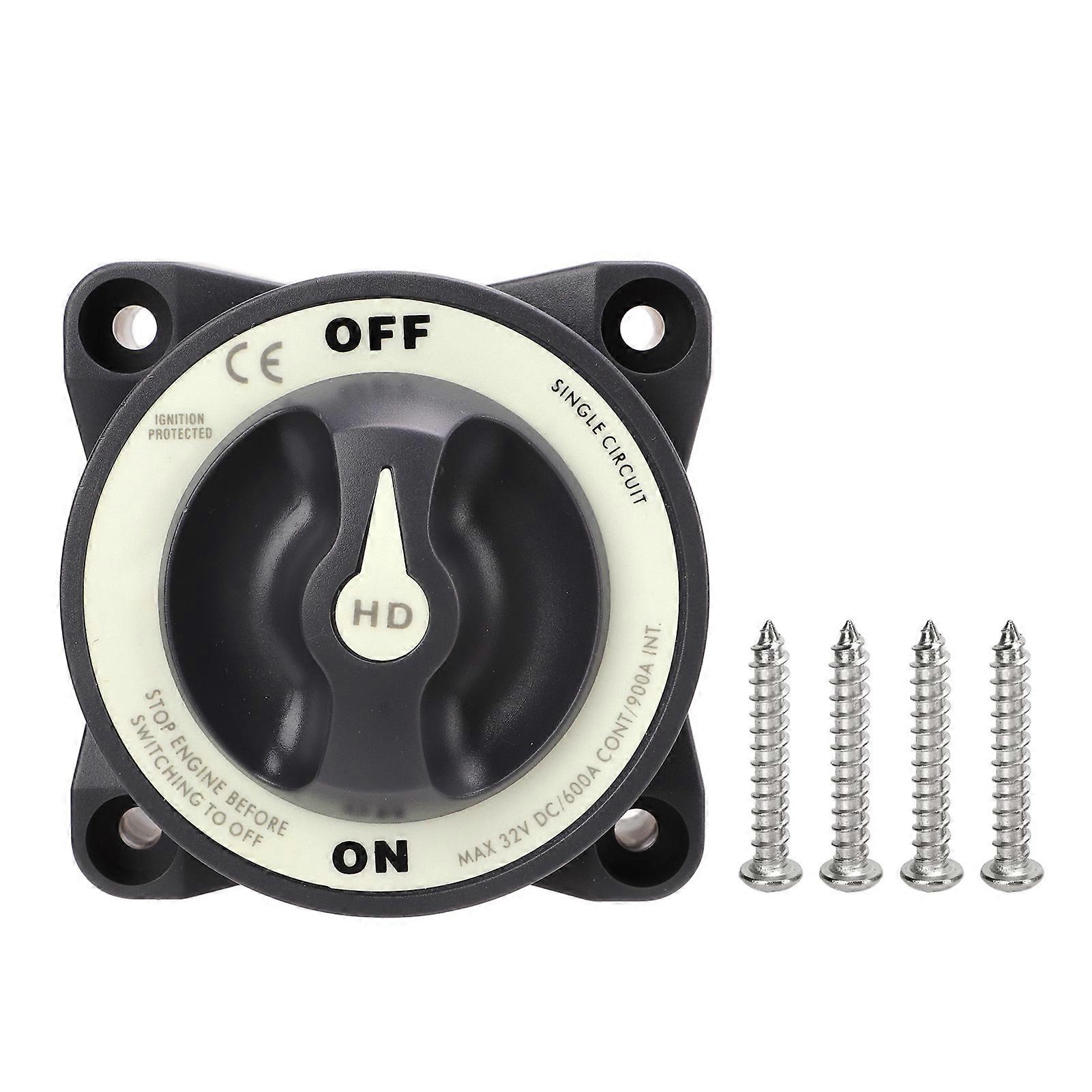 Marine Master Battery Switch 600A 32V Single Circuit On Off Power Kill Switch for Marine Boat RV NO.07239