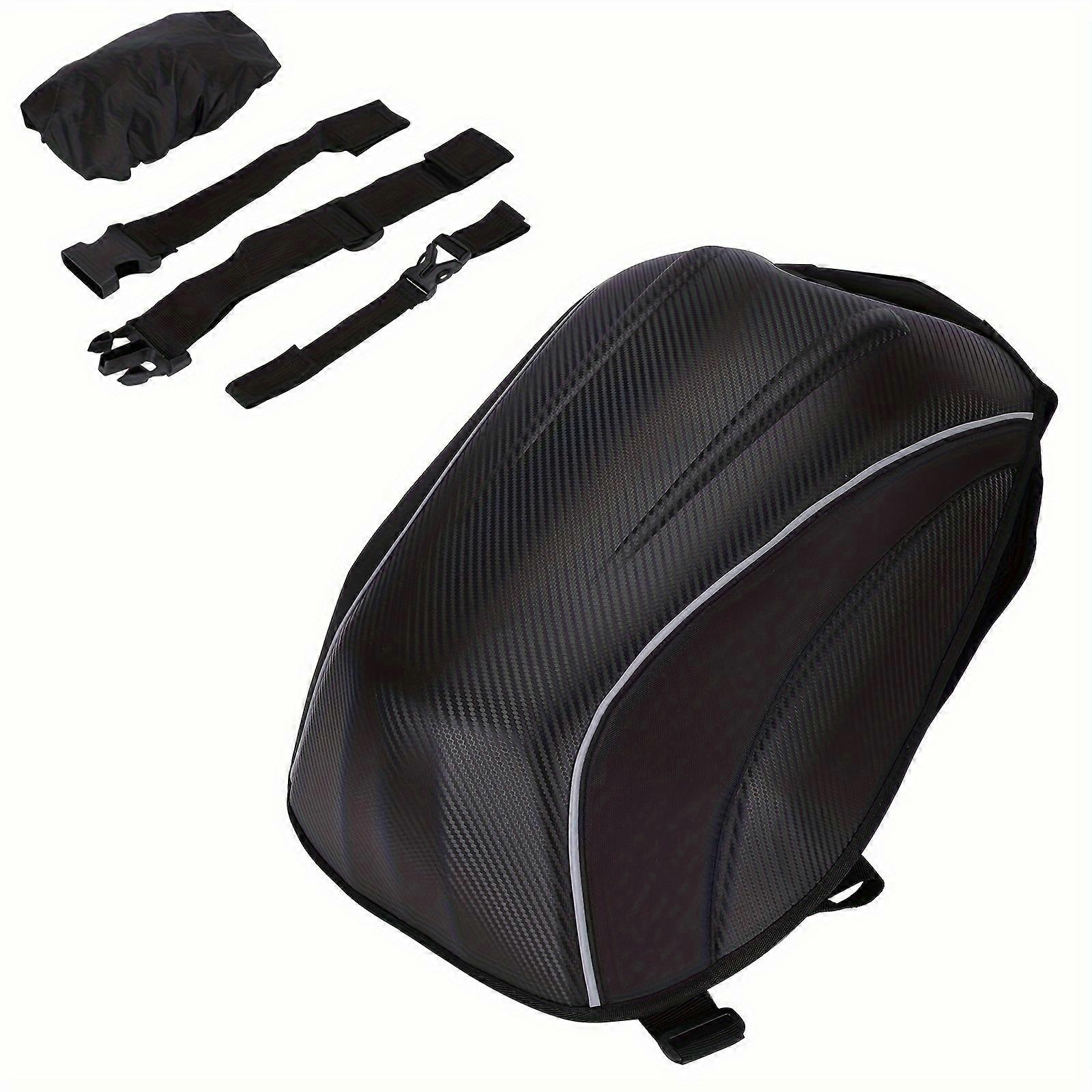 Durable Motorcycle Backpack With Hard Shell - Carbon Fiber, Large Capacity For Helmet & Gear Storage, Ideal For Travel, Camping, Cycling