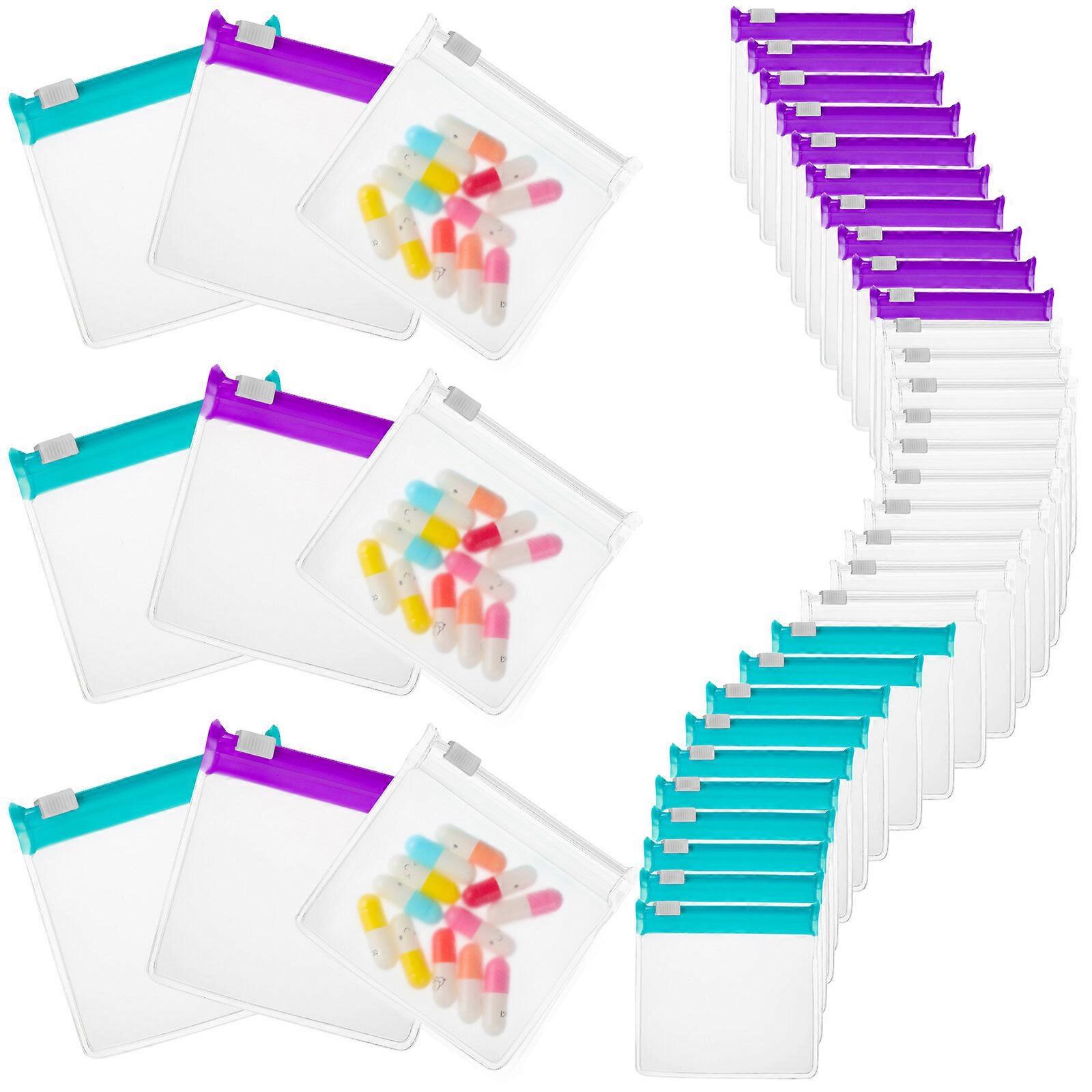30pcs 알약 파우치 여행 알약 주최자 파우치 의학 가방 작은 알약 가방 의학
