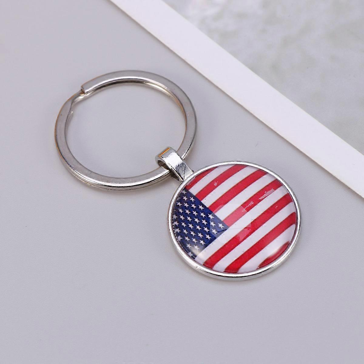 2 Pcs United States Flag US Flag Key Ring Patriotic Keychain American Flag Key Chain American Flag Key Ring US Flag Key Chain