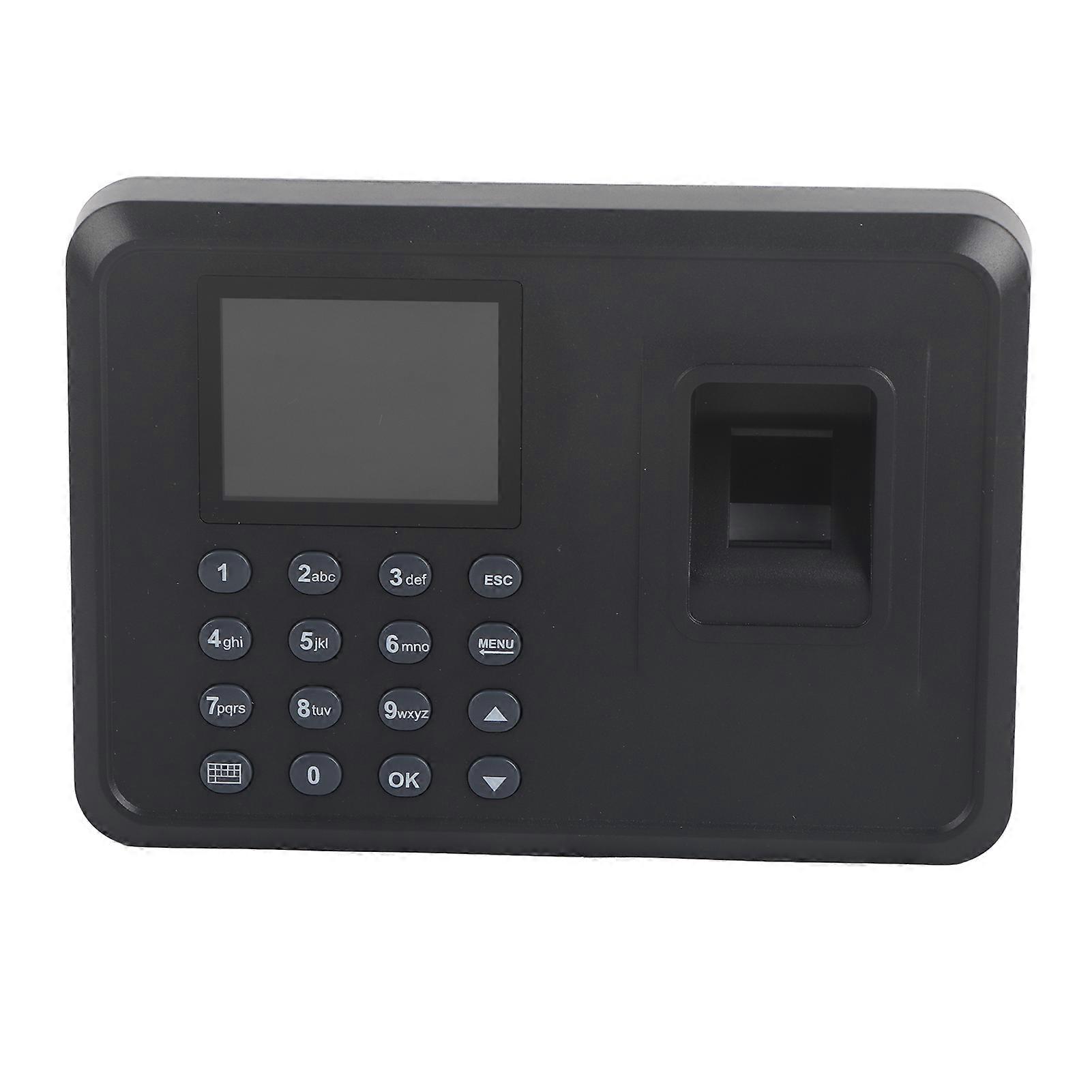 2.4in Attendance Machine Fingerprint Biometric TFT Colour Screens Software Free U Disk Download Time Clock 100?240VBlack EU Plug