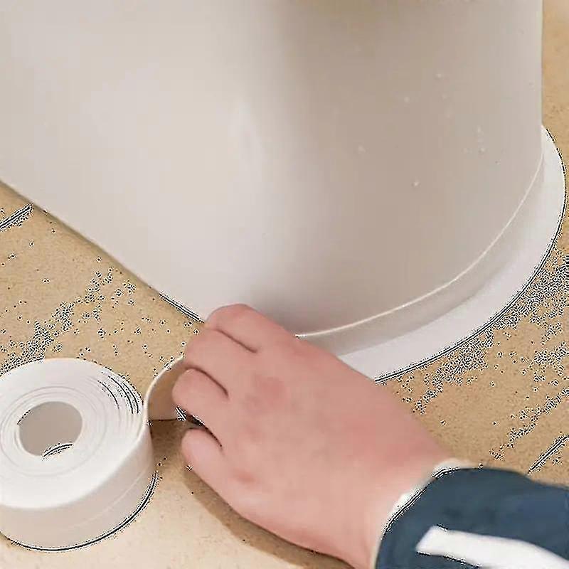 1 لفة بولي كلوريد الفينيل للماء ختم القطاع، الذاتي بالوعة بالوعة الكراك القطاع، المطبخ الحمام حوض الاستحمام الزاوية مانع التسرب الشريط