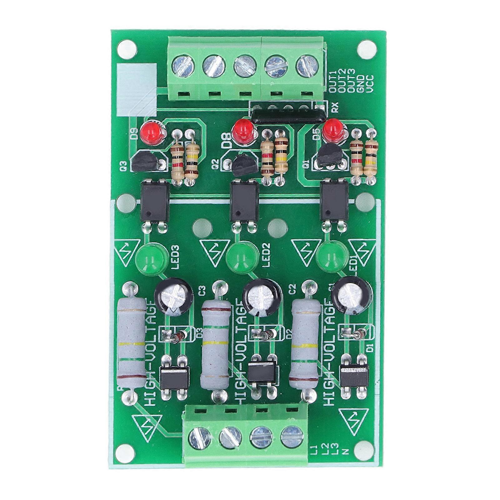 Optocoupler Isolation Module 3 Channel Photoelectric Isolated 220V AC Voltage Detection Board