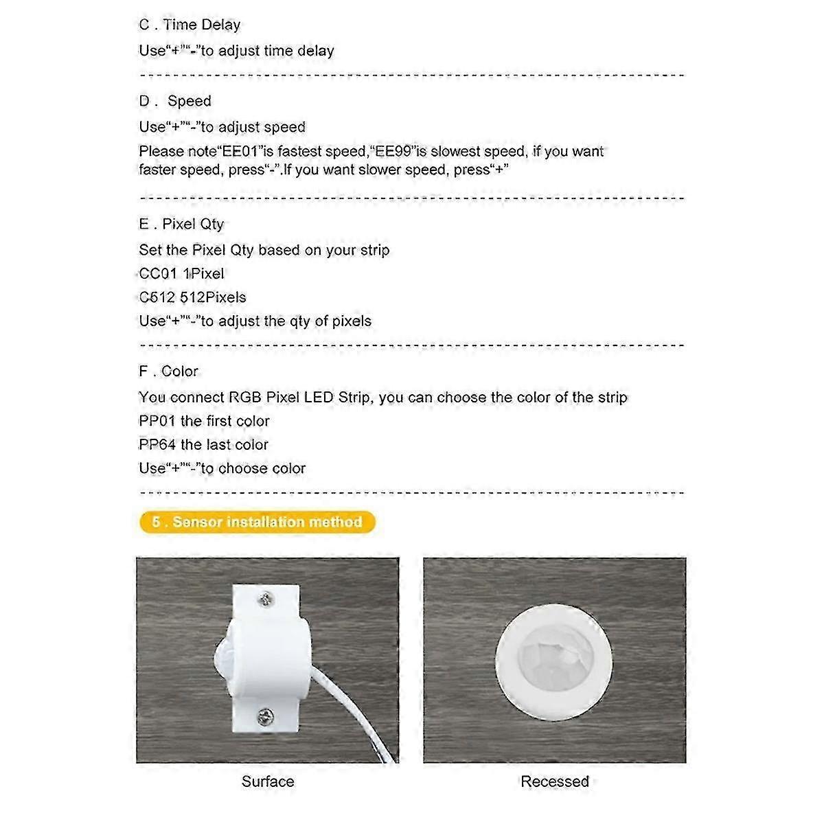 Motion Sensor LED Stair Pixel Lights Controller RGB LED Controller with Daylight Sensor Stair Light