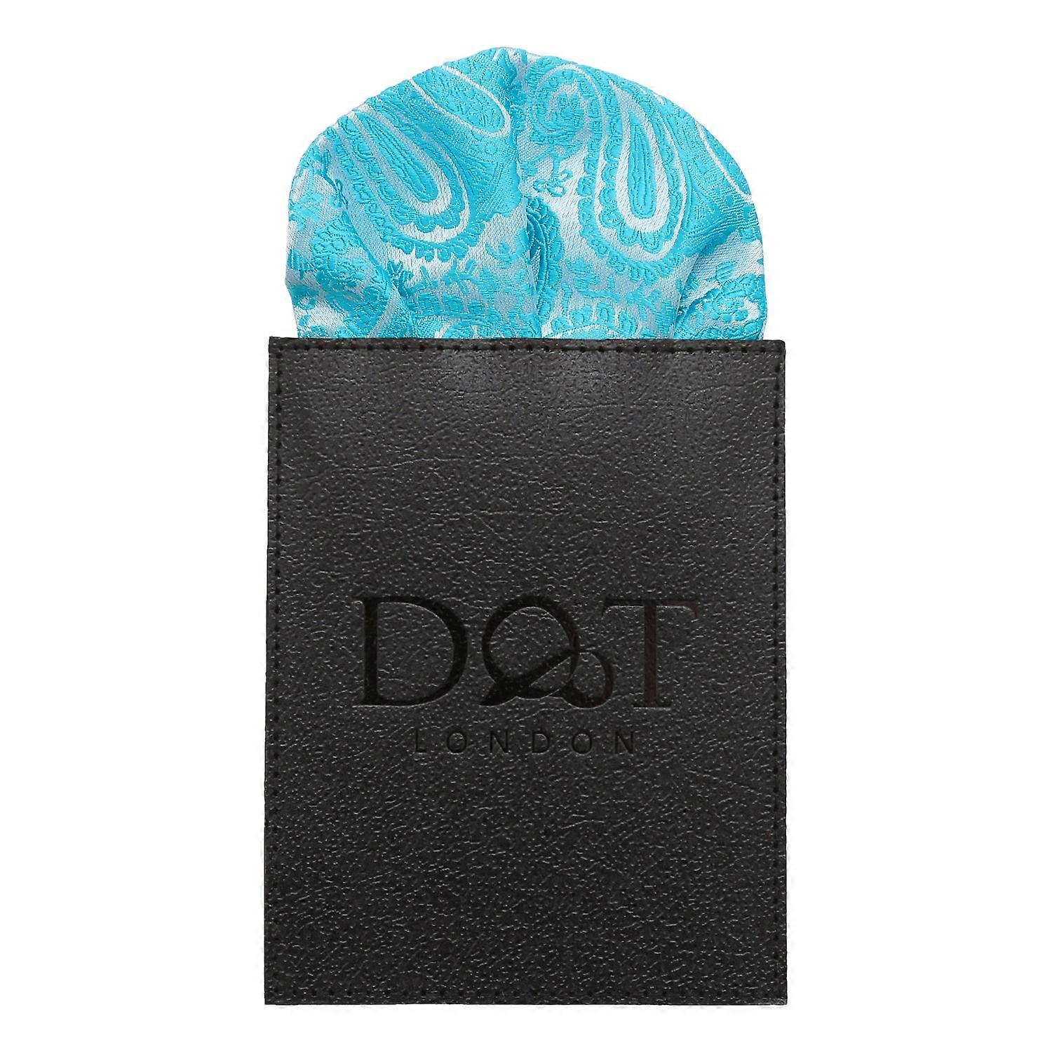 Turquoise Paisley Pre-Folded Pocket Square Puff