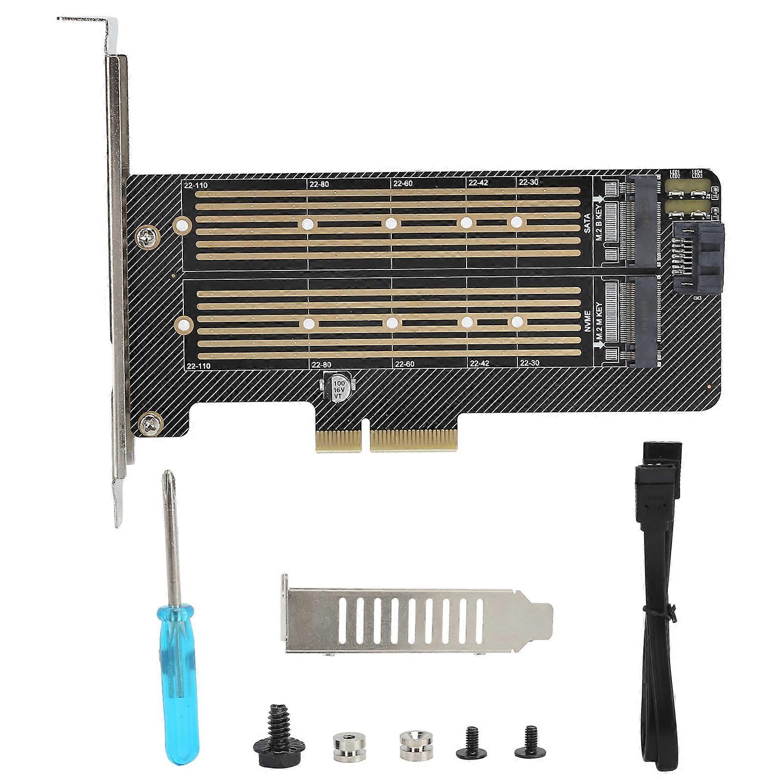 Riser Card SSD to PCIE SATA DualDisk Transfer Expansion Card for Windows OS X LINUX