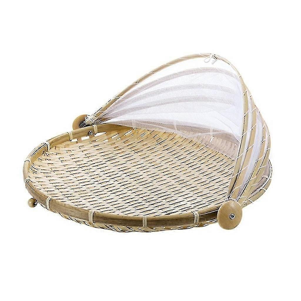 Gewebter Lebensmittelkorb Netzgarnkorb mit Gaze-Insektenkorb