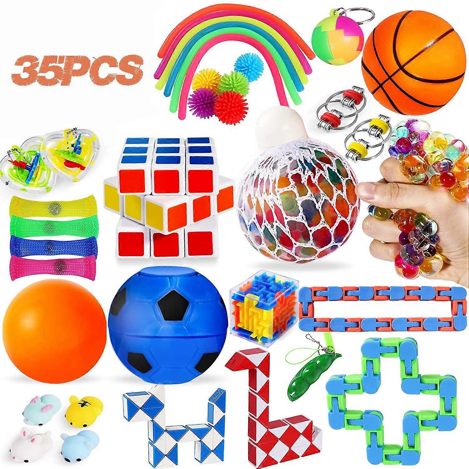Sensoriske leker Stressavlastende Fidget Håndleker for voksne og barn, Sensory Fidget and Squeeze Widget for avslappende terapi - Perfekt for ADHD Legg til angst