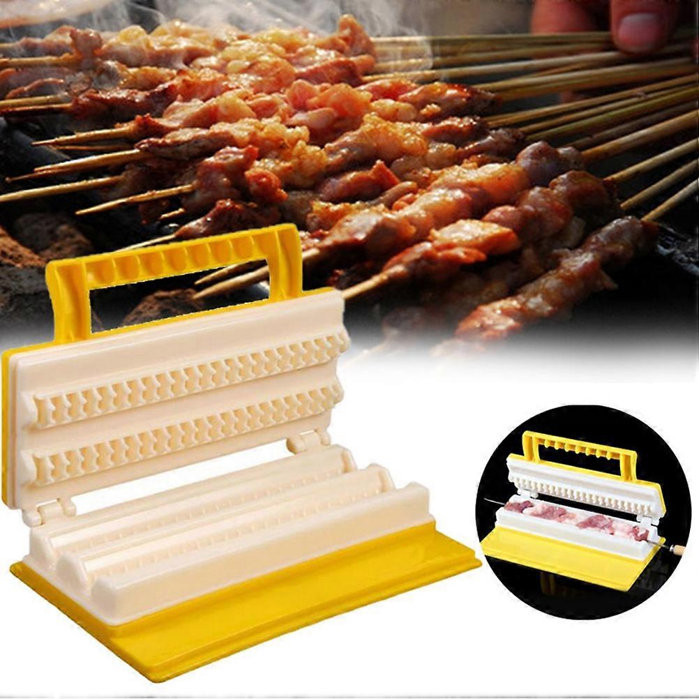 Double Row Barbecue Meat Skewer Tool Handheld Meat Skewer Device Portable Barbecue Kebab Maker