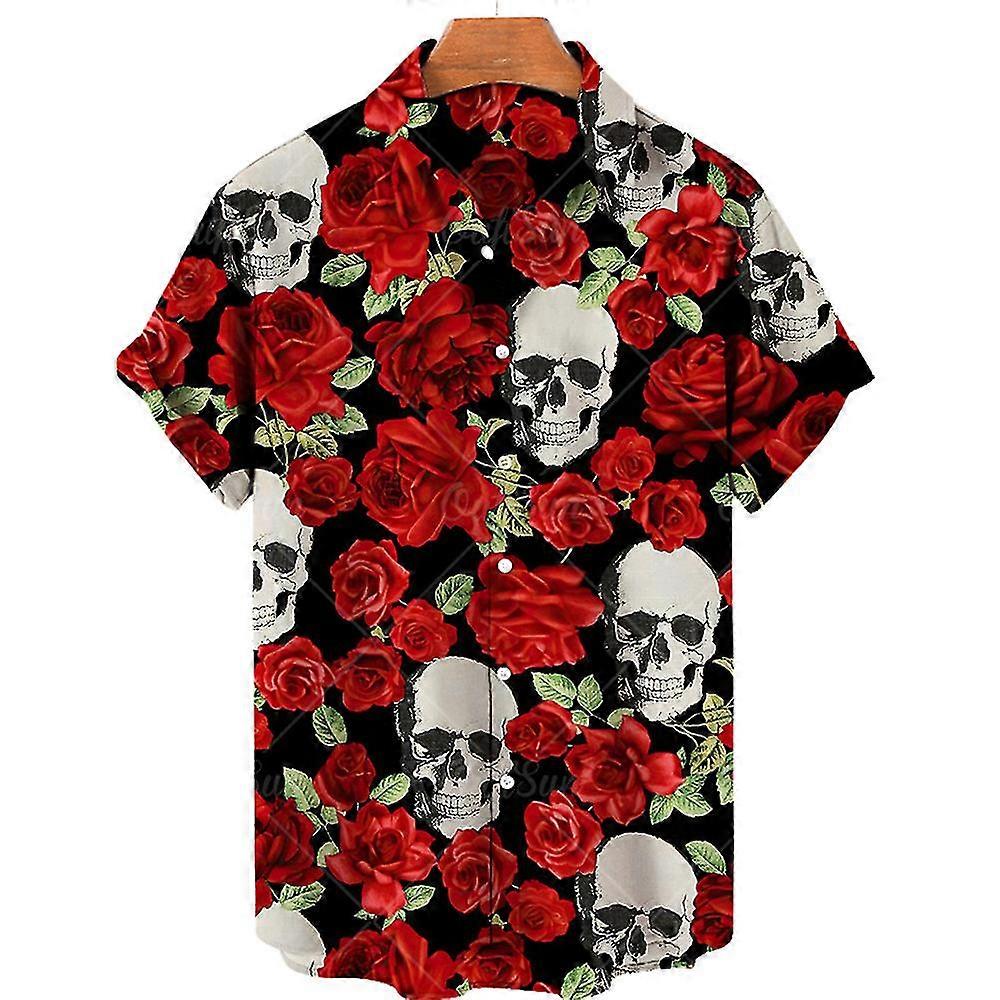 الرجال زهرة قصيرة الأكمام هاواي قميص, الرجال عارضة تي شيرت