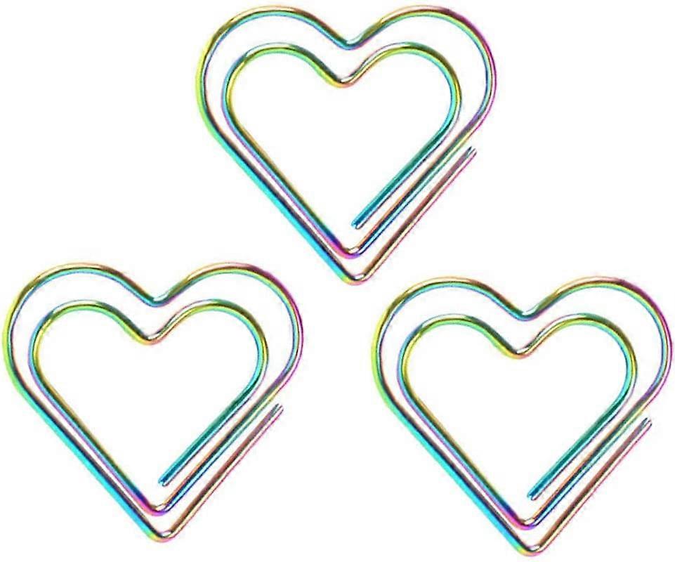 Paper Clips Heart Shape Folder for Office School Students Notebook Page Marker Pack of 3