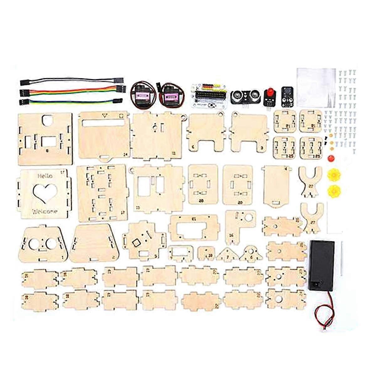 Programmierbarer Dual-Intelligenter, programmierbarer Willkommensroboter-Bausatz - DIY-Wissenschaftsexperiment für Jugendliche, STEAM-Bildungsmodell