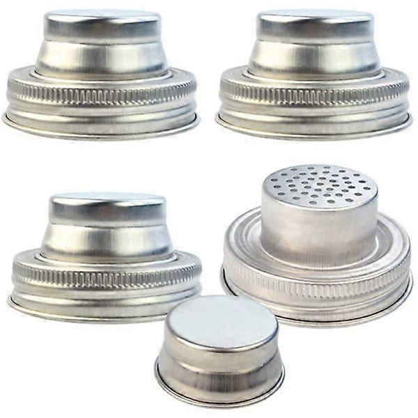 (a set of 9) stainless steel mason jar shaking lid is used for cocktails, dredging flour, mixing spices, sugar, salt, pepper, etc. or shaking drinks.