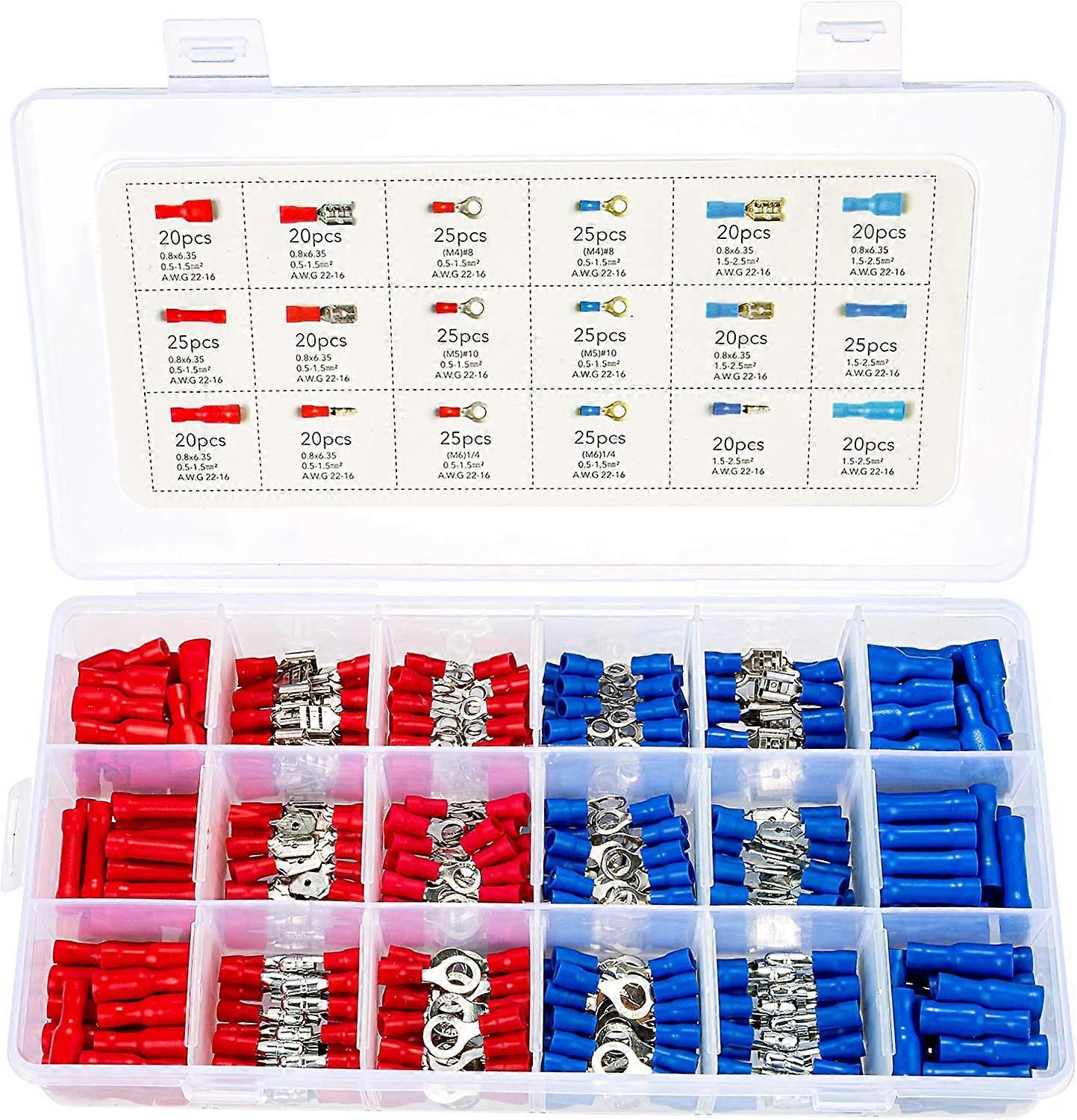 Electrical Terminals 1200PCS Crimp Connectors Eventronic Electrical Crimp Terminals with 18 Sizes Insulated Terminal Set