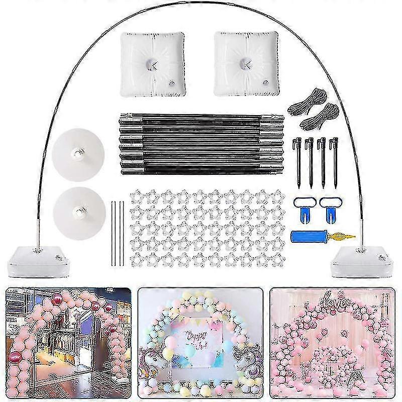 Ballongbåge kit, 9ft hög &10ft bred justerbar plast ballong kolumn stativ set