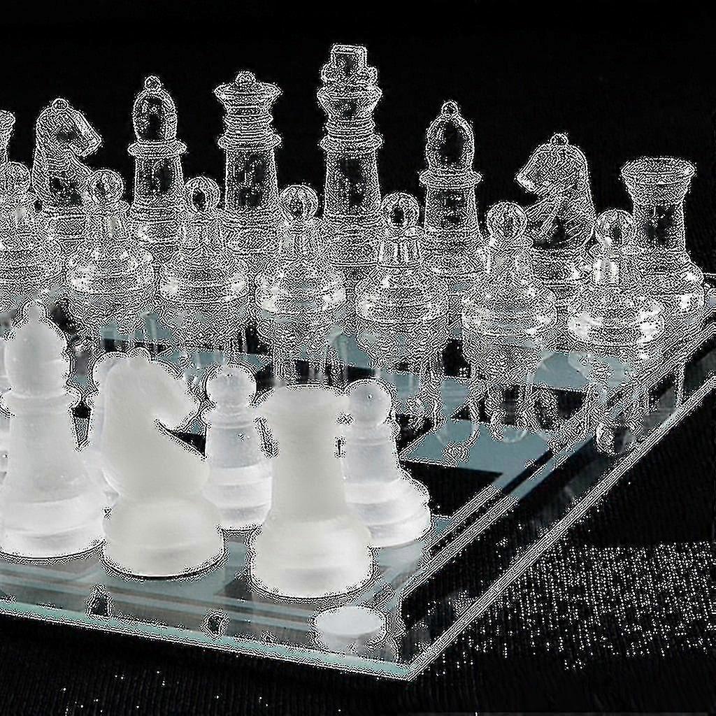 Υψηλής ποιότητας χειροτεχνία Crystal Glass Chess Boards Party Family Game-dh