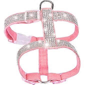 Pet Harness, Bling Rhinestone Dog Harness Adjustable Cat Vest Harness Walking Harness For Puppy Small Dog Cats (s, Pink)