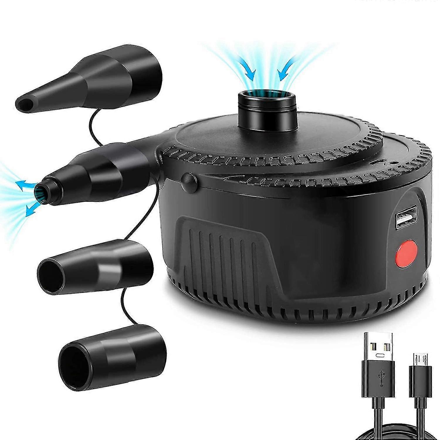 Electric Air Pump Cordless Rechargeable Portable Air Mattress Pump for Quick Inflate Deflate,Camping Inflatable Cushions