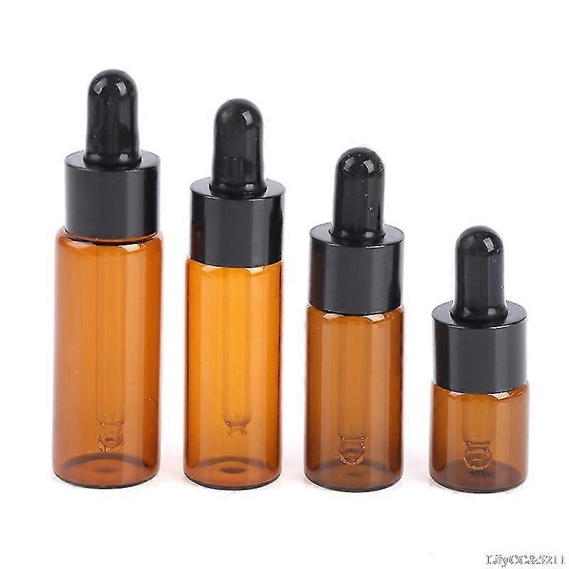 5 stücke 10 ml 15 ml 20 ml braunes Glas Tropfflasche bernsteinfarbene Pipettenflasche
