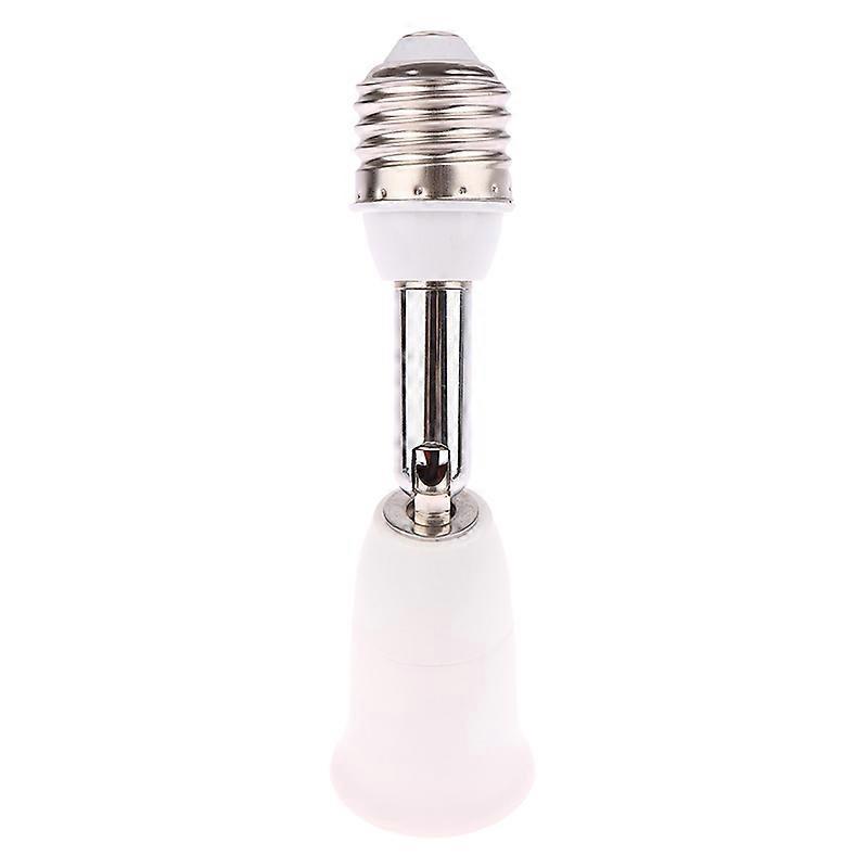 E26/E27 Light Socket Extender  45 Inch Extension Adjustable Vertical 90Horizontal 360 Screw Base Light Converter Socket White