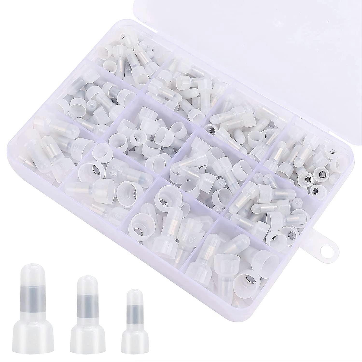 120 Pcs Closed End Crimp Connectors 22-16/16-14/12-10 Gauge Crimp Cap Kit Nylon Insulated Closed End Crimp Terminals Connector
