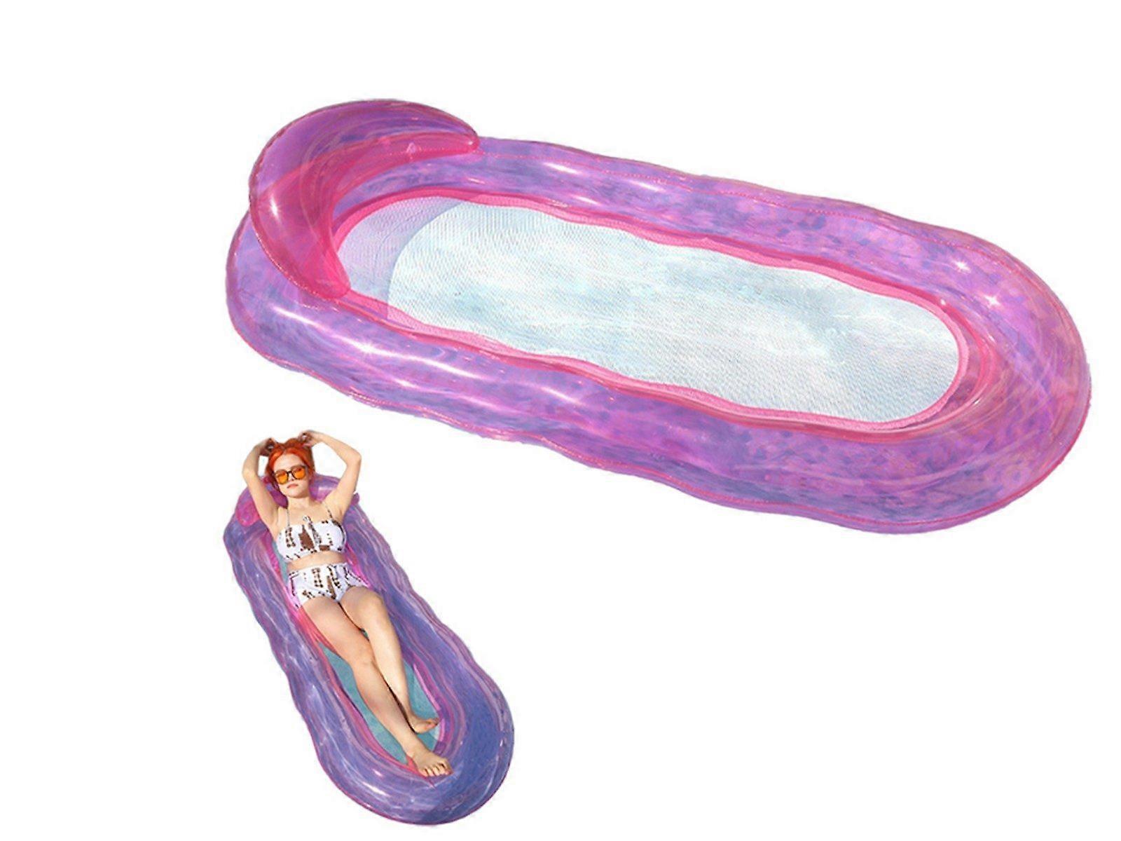 Inflatable Pool Mat Floating Pool Lounge Raft Water Bed - Pink