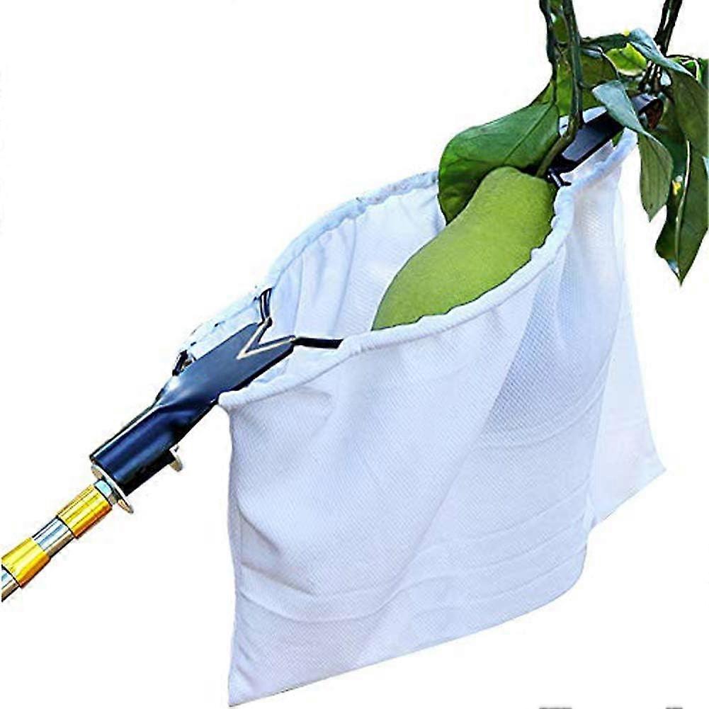 Fruit Picker Head Harvest Basket Large Elastic Bag Fruit Picking Tools with 2 V-Shaped Blades Fruits Catcher for Getting Apple Oranges Citrus Pear Pea