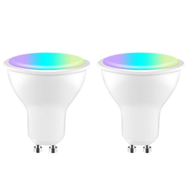 2stk Tuya GU10 Smart LED pære LED RGB + CCT 4W dæmpbar lampe Alexa Google Home