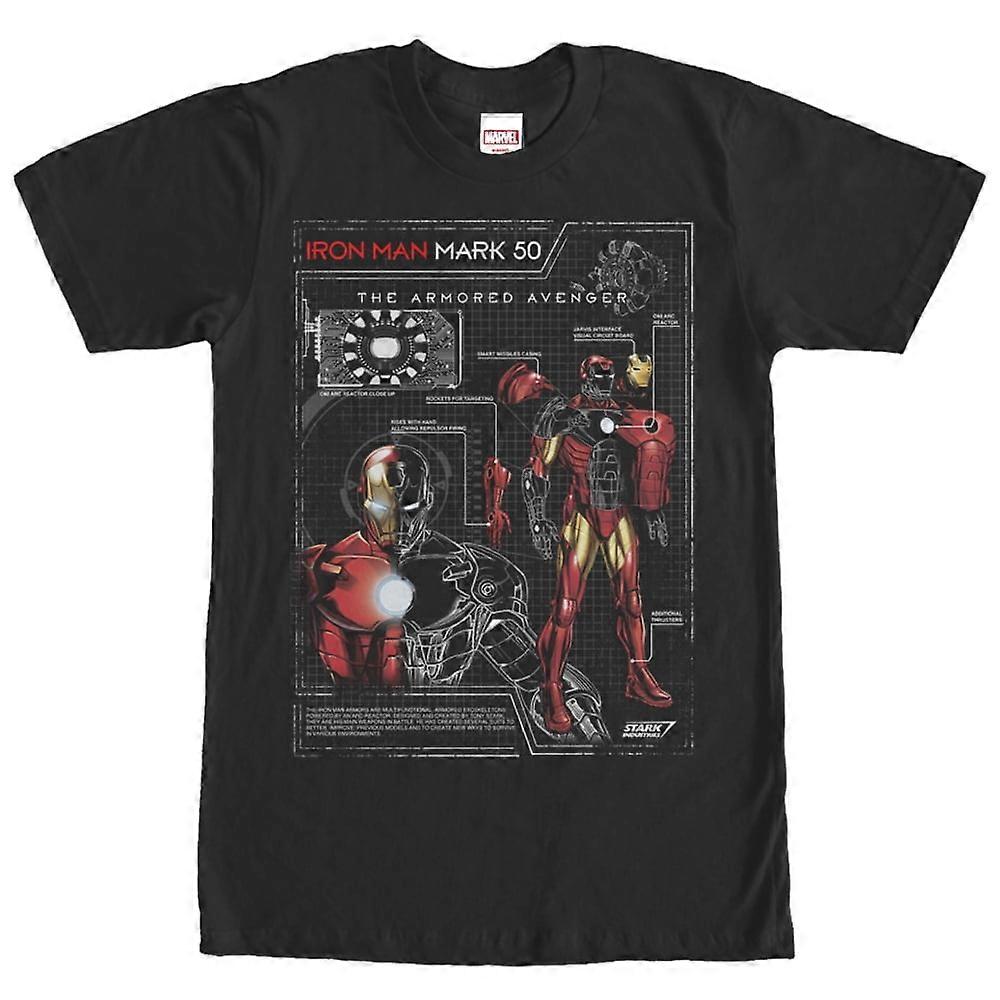 Men's Marvel Iron Man Mark 50  Graphic Tee Black MediumEFEFA217
