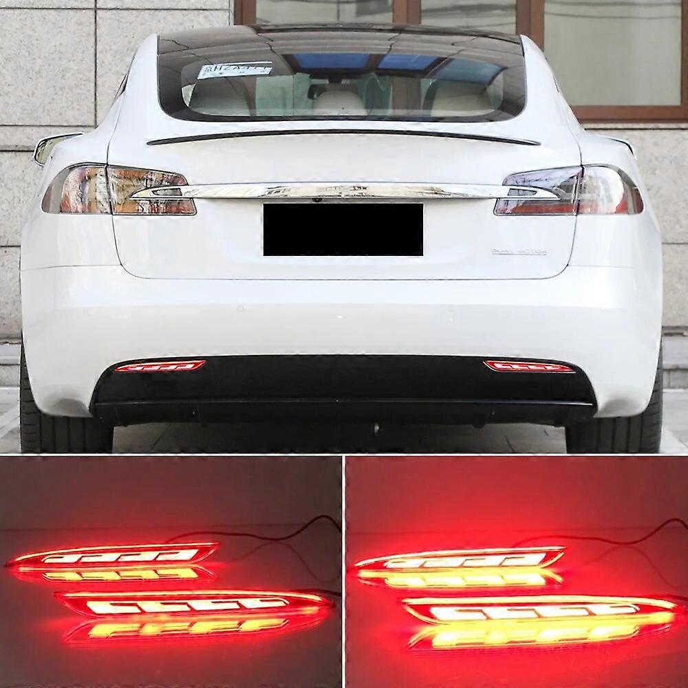 CSCSNL 1 Set Car LED Rear Lights For Tesla Model S 2012 - 2019 2020 2021 2022 Turn Signal Reflector Bumper Lamp Brake Light
