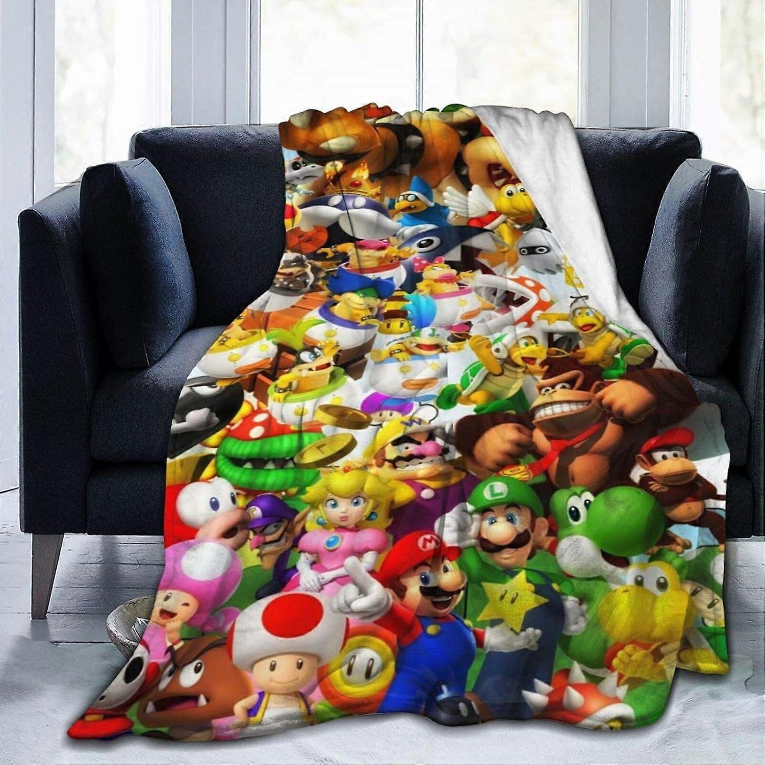 Super Mario Ultra-Soft Micro Fleece Blanket Throw Super Soft Anti-Pilling Lightweight Sofa Plush Bed Couch Living Room Multiple Sizes