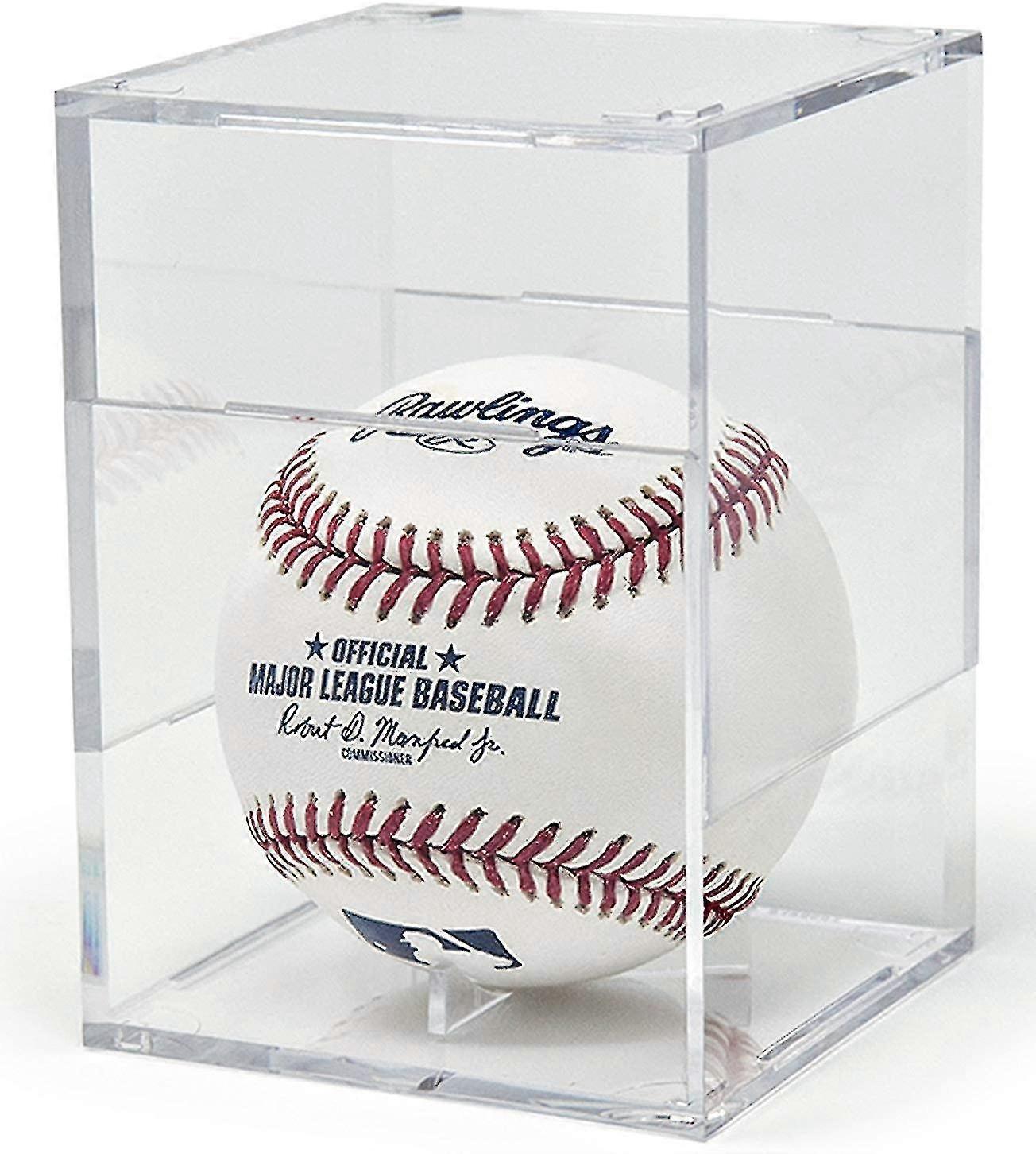 Baseball Display Case, Uv Protected Acrylic Cube Baseball Holder, Square Clear Box, Sports Official Baseball Autograph Display Case-niubi