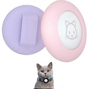 Airtag 2022 2 Pack Waterproof Protective Cat Collar Compatible With Apple Airtag - For Pet Collars Under 1cm (light Purple + Pink)