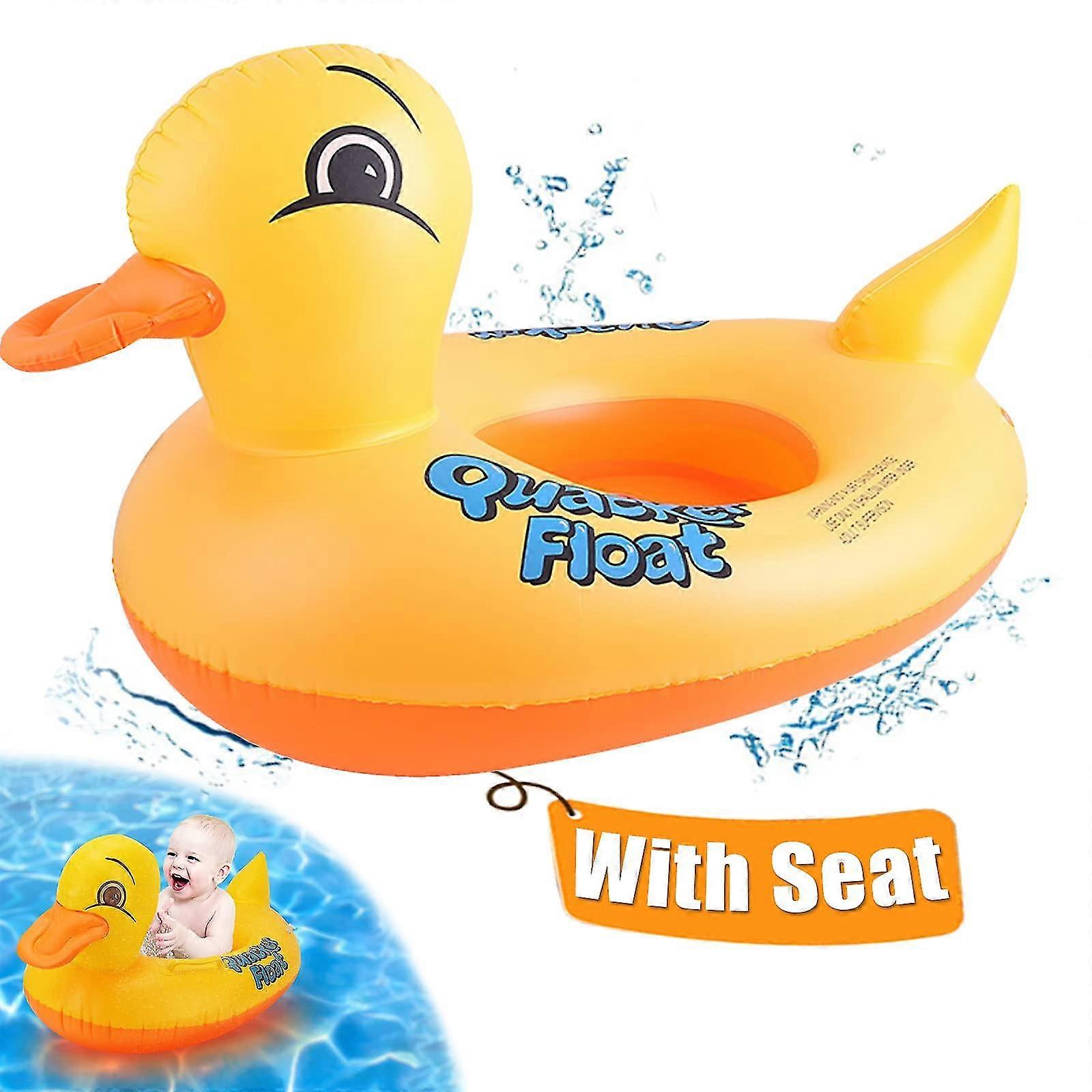 Baby Swimming Float, Inflatable Waist Float Ring With Seat And Handle Pool Rubber Float Boat Fun Water Toys Accessories For Age 1-4 Olds Boys Girls Ba