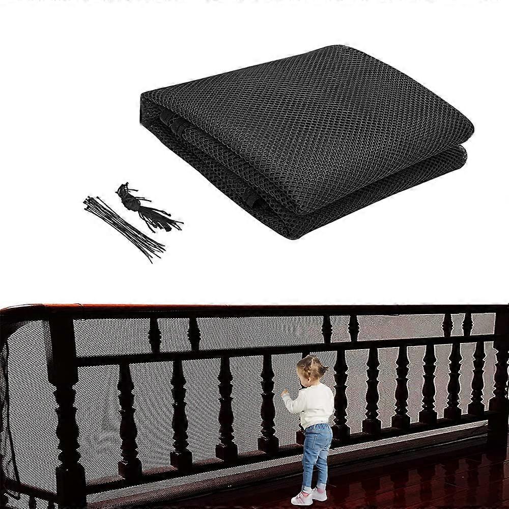 3 Metre Stair Protection Net, 3m*79cmStair Railing Safety Net,Stair Railing Fence Mesh,Safety Net for Children, Protective Net,Stairs,Baby Balcony Net