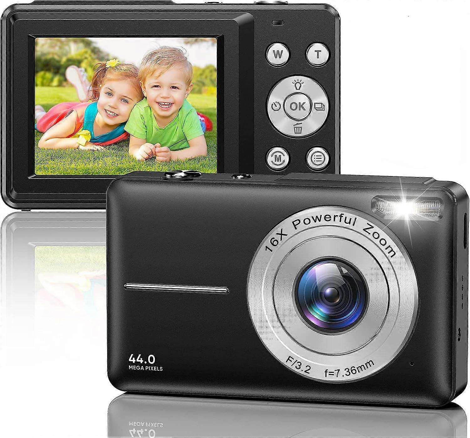 Camera, HD 1080P 44MP Photo Camera, Compact Camera, Mini Digital Cameras, Rechargeable Digital Camera with 16X Digital Zoom