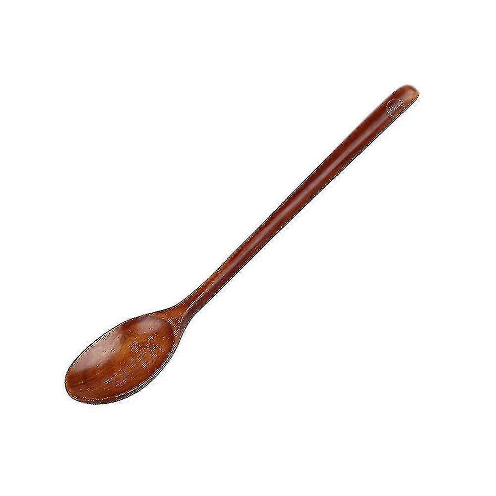 4 Pcs Natural Japanese Style Wooden Coffee Spoons With Long Handle Natual Wood Dessert Tea Soup