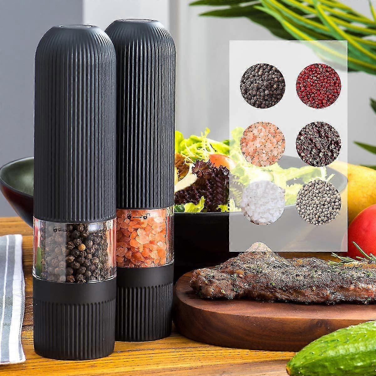 2pcs Heilwiy Automatic Pepper Grinder And Salt Grinder Electric Grinders In Durable