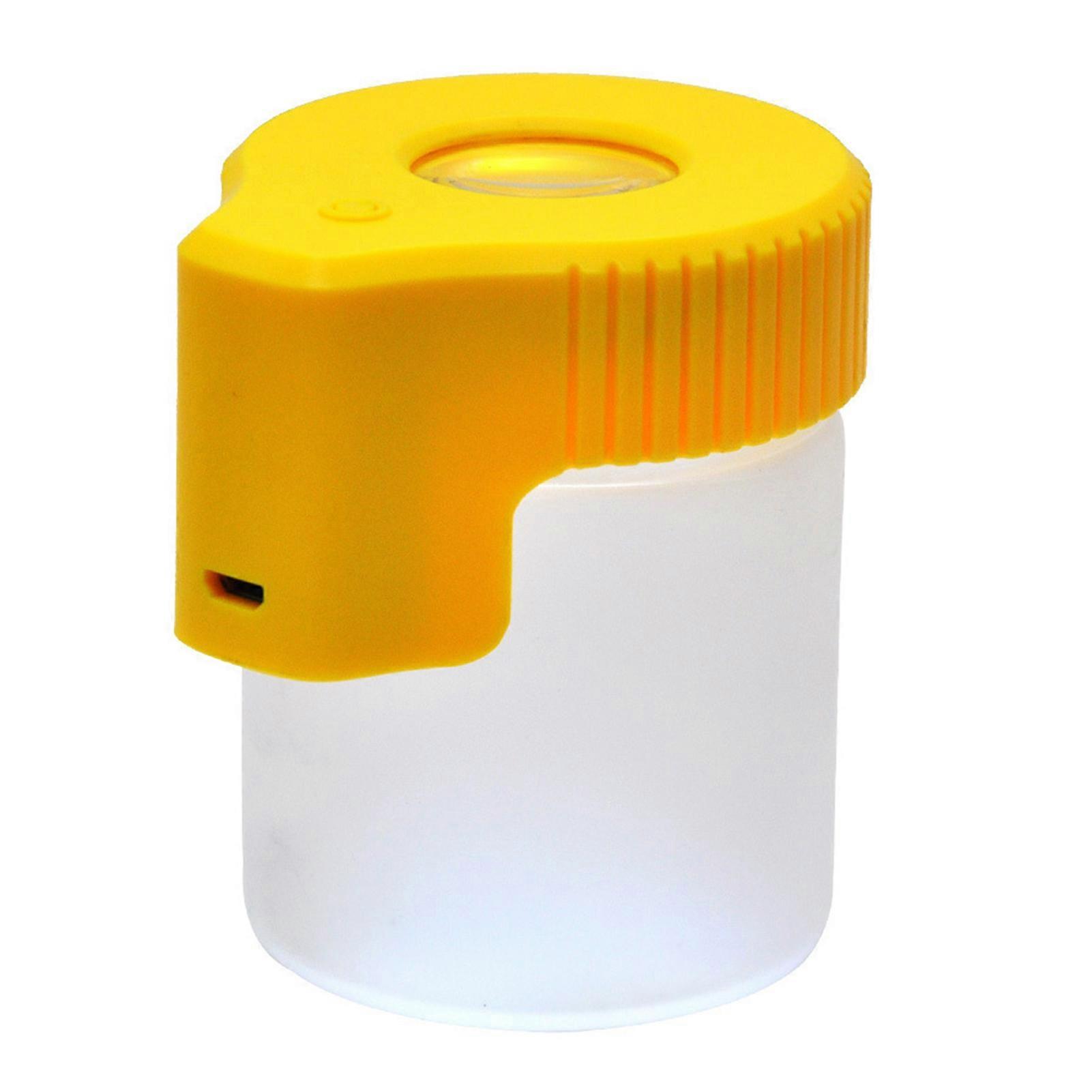 Transparent LED Glass Seal Storage Jar Light-Up Airtight USB Rechargeable Optimal Light Protection Magnifying Glass Ornamental Storage Observation Gla