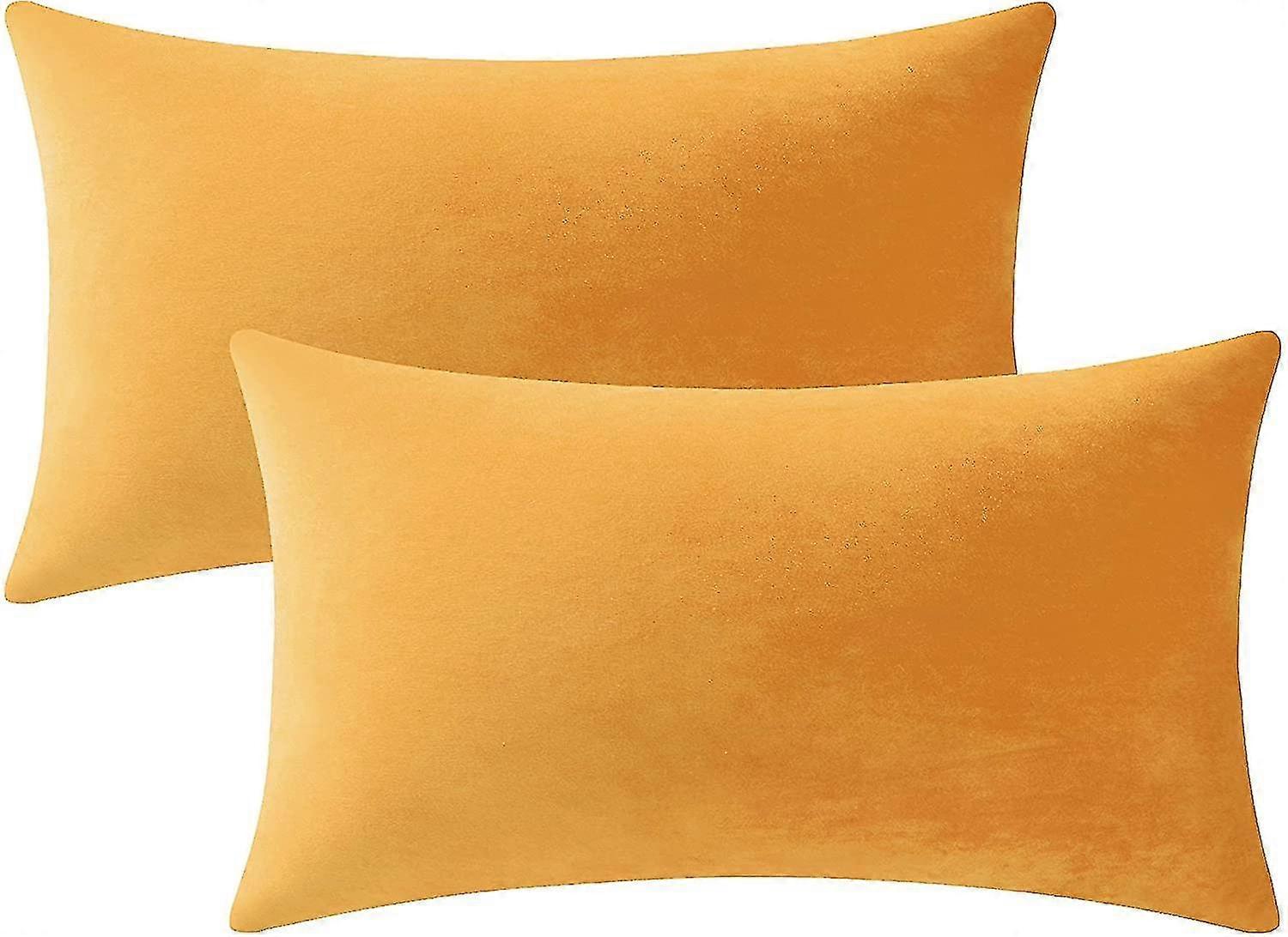 Couch Pillow Covers 12x20 Orange-yellow: 2 Pack