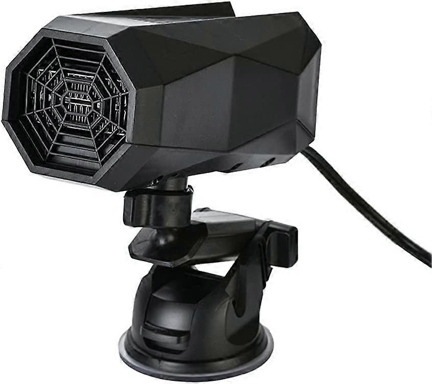 12V Portable Car Heater, Black Defroster, with Two Cooling Fan Modes, 150W Cigarette Lighter, 360 Degree Adjustable