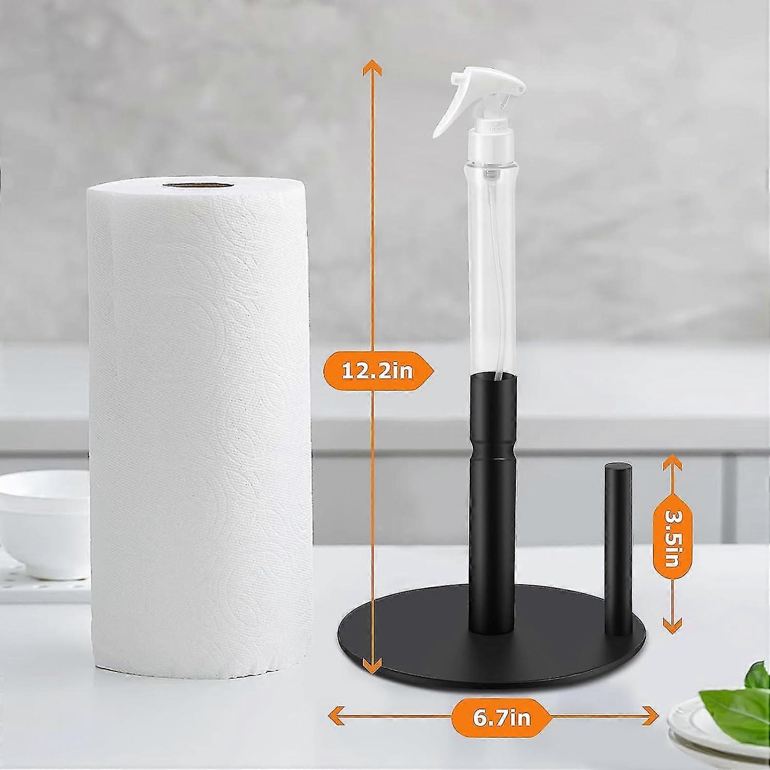 Paper Towel Holder With Spray Bottle, Stainless Steel Countertop Paper ...