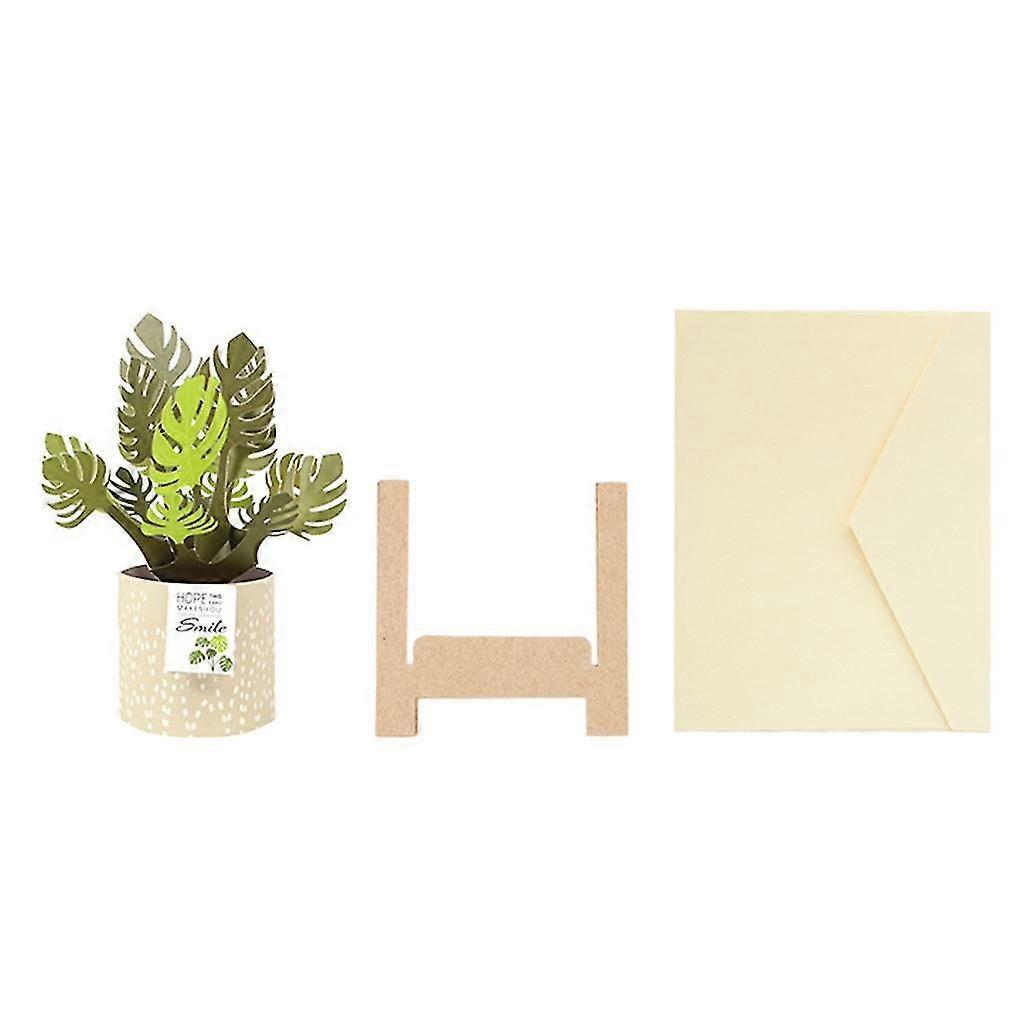 Paper Pop-up Cards 3d Potted Plant Greeting Card Message Card With Envelope